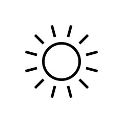 Sun icon symbol for apps and websites. Brightness sign and symbol