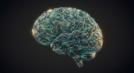 Abstract Glass Brain: Neural Network, AI Concept