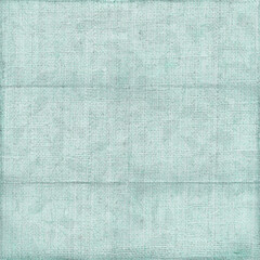 Soft light teal textured background with subtle folds, faded fabric details, and gentle grunge effect. Ideal for retro designs, scrapbooking, invitations, and artistic backdrops.