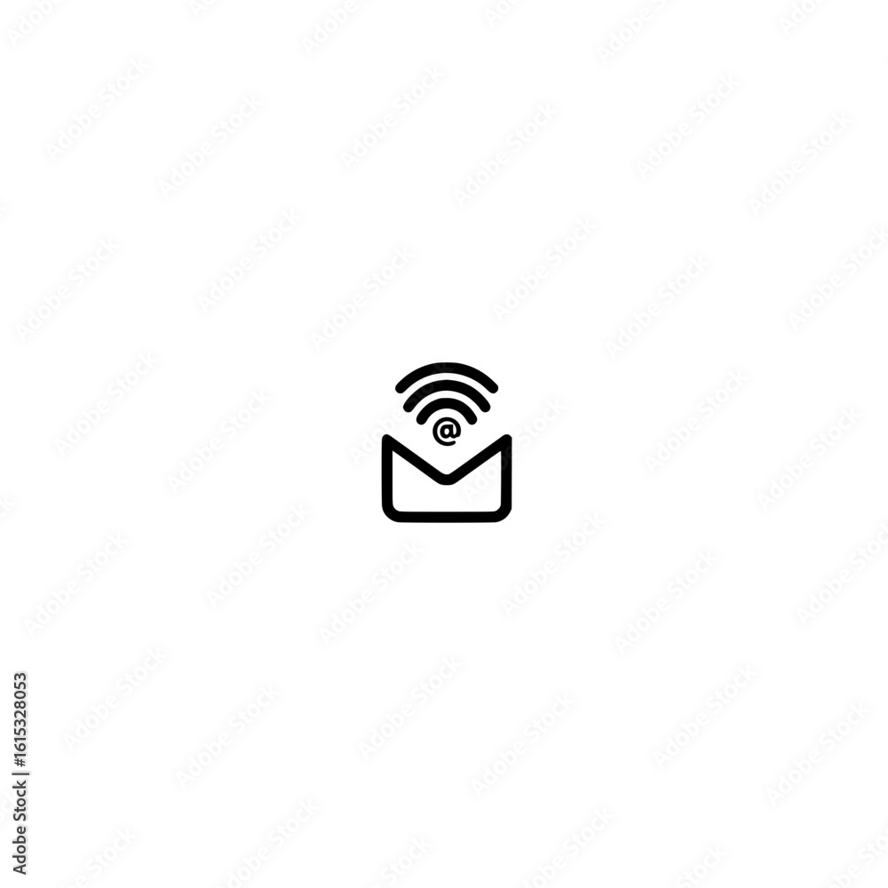 Poster vector icon of wifi and envelope symbolizing online mail digital communication and data transfer