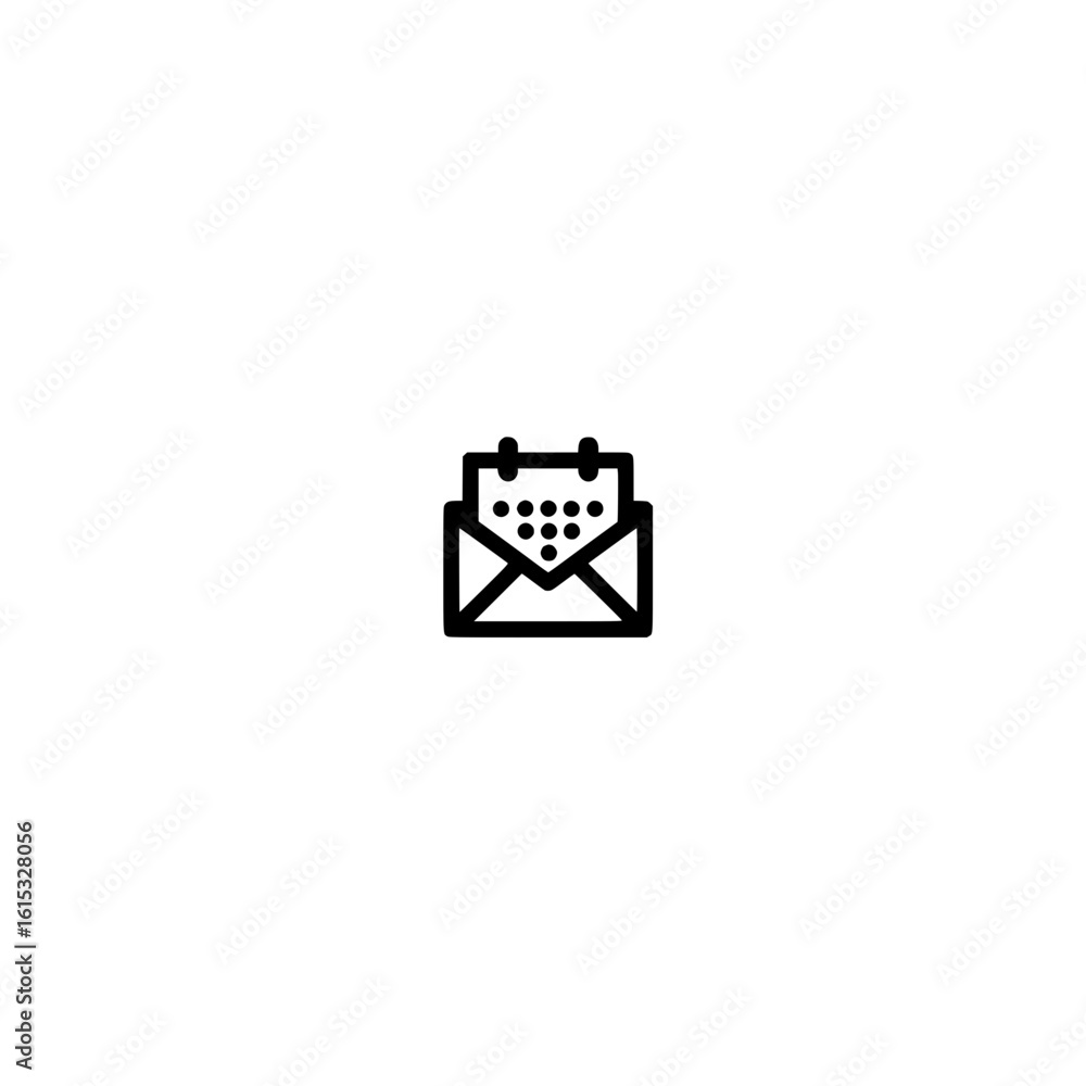 Poster envelope icon with calendar vector illustration representing scheduled mail and appointment reminder