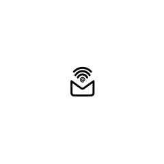 Vector icon of wifi and envelope symbolizing online mail digital communication and data transfer

