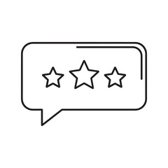Obraz premium Line icon of a two star rating in a speech bubble representing customer feedback product review and service quality evaluation on a web interface vector stroke
