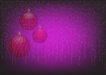 Binary code over fancy christmas ball.