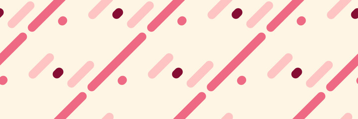 Dynamic abstract pattern featuring diagonal lines and dots in soft pink and burgundy hues.