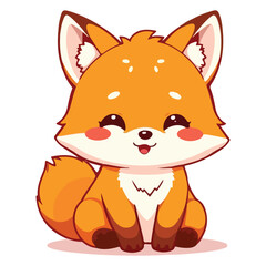 Fototapeta premium Cute Chibi Child Fox Smile
