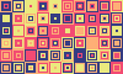 Vibrant geometric pattern of colorful squares.  Perfect for backgrounds, textiles, or modern design projects.  This playful, retroinspired abstract image evokes feelings of energy and creativity.