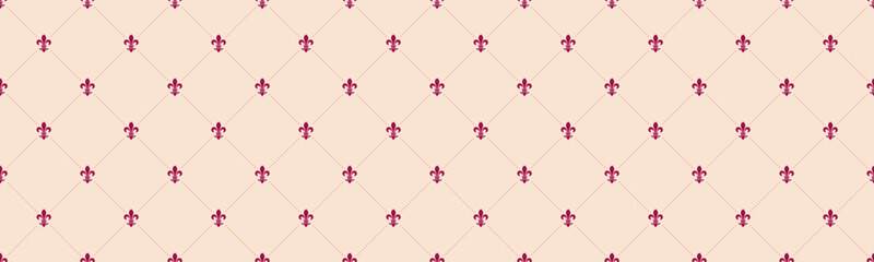 Elegant fleurdelis pattern on a soft blush background.  Perfect for adding a touch of sophisticated vintage charm to websites, stationery, or textiles.
