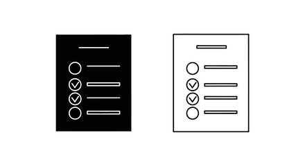 Checklist icons:  black and white versions showing completed and incomplete tasks.