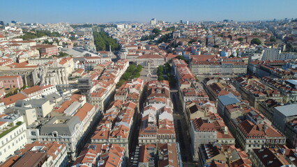 vista aérea Baixa de Lisboa Portugal