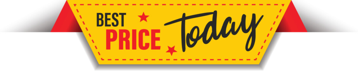 Best Price Today Sale Tag. Vector Template with Bold Colors for Retail Ads, Online Shop Promotions, and Flash Sales. Best Price Today Promotional Badge, Eye-Catching Tag Vector for Digital Marketing