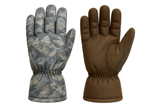 Gloves for military and hunting isolated on transparent background