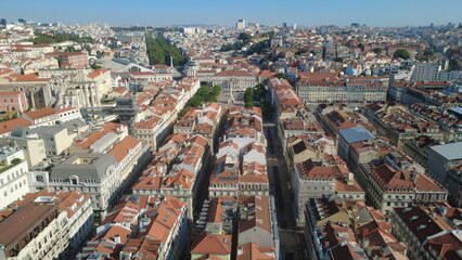 Fototapeta premium vista aérea Baixa de Lisboa Portugal