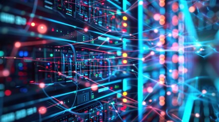 Obraz premium Abstract server network