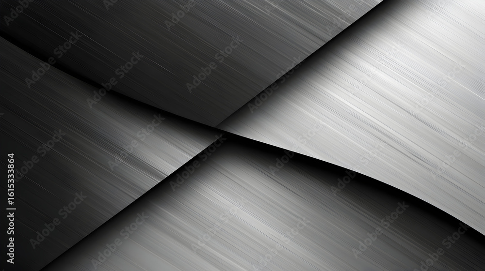 Aufkleber abstract metallic background with intersecting, curved panels. intertwined, brushed metal-like textu