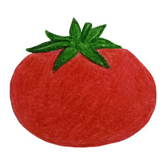 red tomato on white background