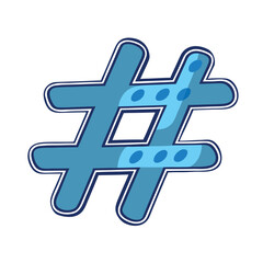 Obraz premium Blue Hashtag Symbol with Oval Accents graphic illustration