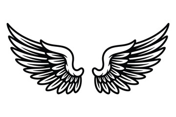 Naklejka premium Black and white angel wings design tribal tattoo design