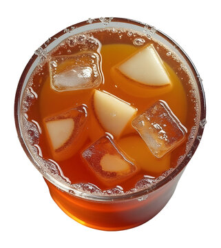 Refreshing drink with ice is delicious and inviting