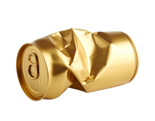crumpled empty tin can isolated on white