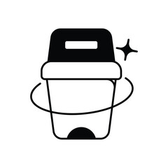 Trash Can glyph icon with white background vector stock illustration