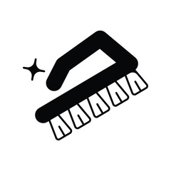 Scrub Brush glyph icon with white background vector stock illustration