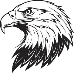 Sure, here's your sentence:

American bald eagle head vector illustration, a powerful symbol of freedom and wild nature