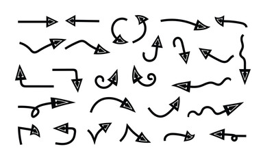 Diverse black arrow icons set.

