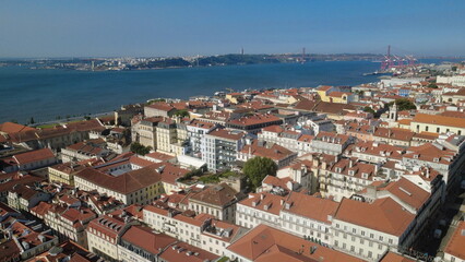 vista aérea Baixa de Lisboa Portugal