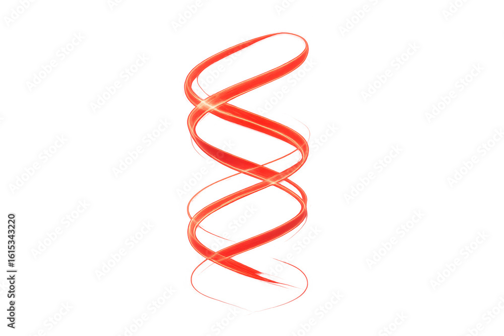 Poster vivid red spiral light swirling dynamically, creating energetic visual impact with transparent backg