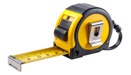 Fish tape tool with a coiled steel wire housed in a circular plastic case, fully isolated on a transparent PNG background.