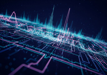 Data Visualization Dynamic Lines and Abstract Background for Technology and Science Concepts