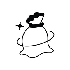 Trash Bags glyph icon with white background vector stock illustration