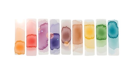 Watercolor Abstract Colorful Washes on Rectangular Backgrounds