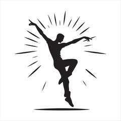 Dynamic Silhouette of a Dancing Man