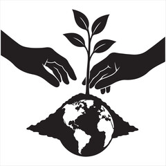 hands holding a green earth