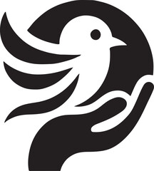 The Black Bird logo on a white background, perfect for vector illustration or logo design.