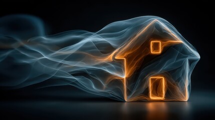 Abstract Money Flow into House