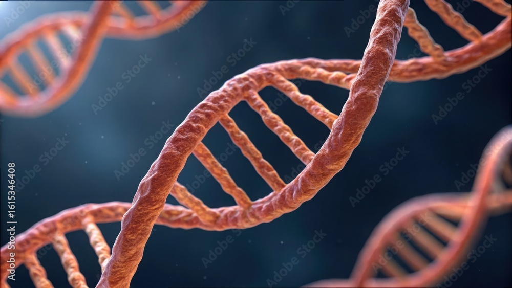 Poster detailed macro view of dna structure during cell division process