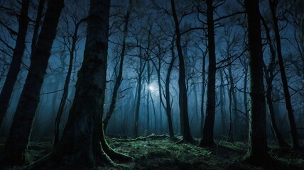 Ethereal Nighttime Woodland Landscape - 10