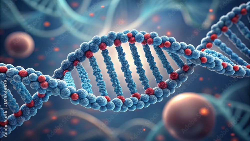 Poster detailed visualization of chromatin structure with histone interactions
