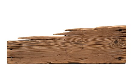 Rustic Brown Wooden Plank Textured Isolated on White