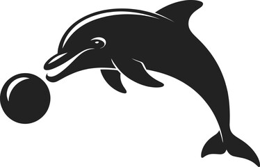 Obraz premium Sleek dolphin playing with a ball marine mammal aquatic animal