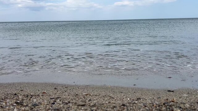 the sandy sea of Marina di Sibari in Calabria