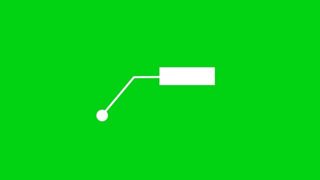 Animated white line callout graphic with a clean green background, featuring dynamic pop-up text elements and motion shapes designed to highlight key information or draw attention to specific content.