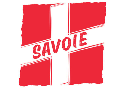 Flat design vector illustration of the historical coat of arms of Savoie, France &ndash; modern and minimal heraldic emblem representing alpine regional identity