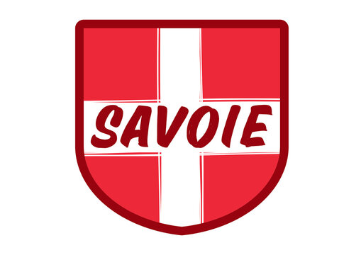 Flat design vector illustration of the historical coat of arms of Savoie, France &ndash; modern and minimal heraldic emblem representing alpine regional identity