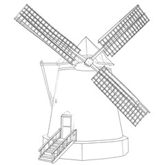 Outline drawing of a windmill