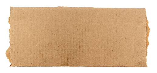 Piece of torn cardboard on a white background. Torn cardboard isolate