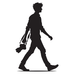 Man holding camera photographer silhouette